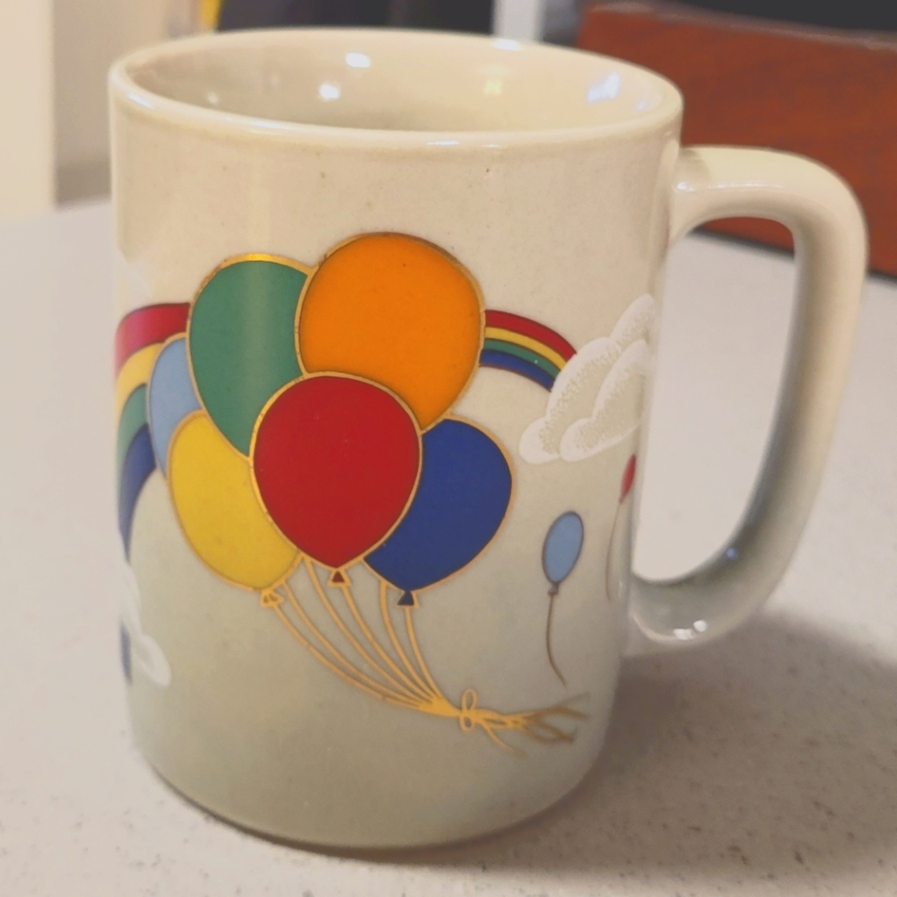 Vintage Otagiri Rainbow Balloons Mug